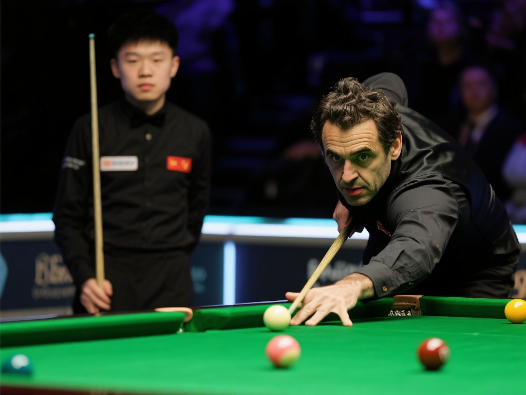 斯诺克世锦赛半决赛首阶段赵心童逼平奥沙利文 同时,奥沙利文面对赵心童不同打法时的冷静